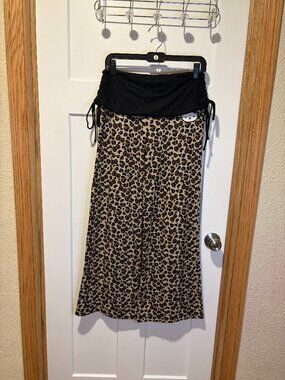 Sanrio Hello Kitty Leopard Print Foldover Waist Flare Pants Y2K Med NWOT